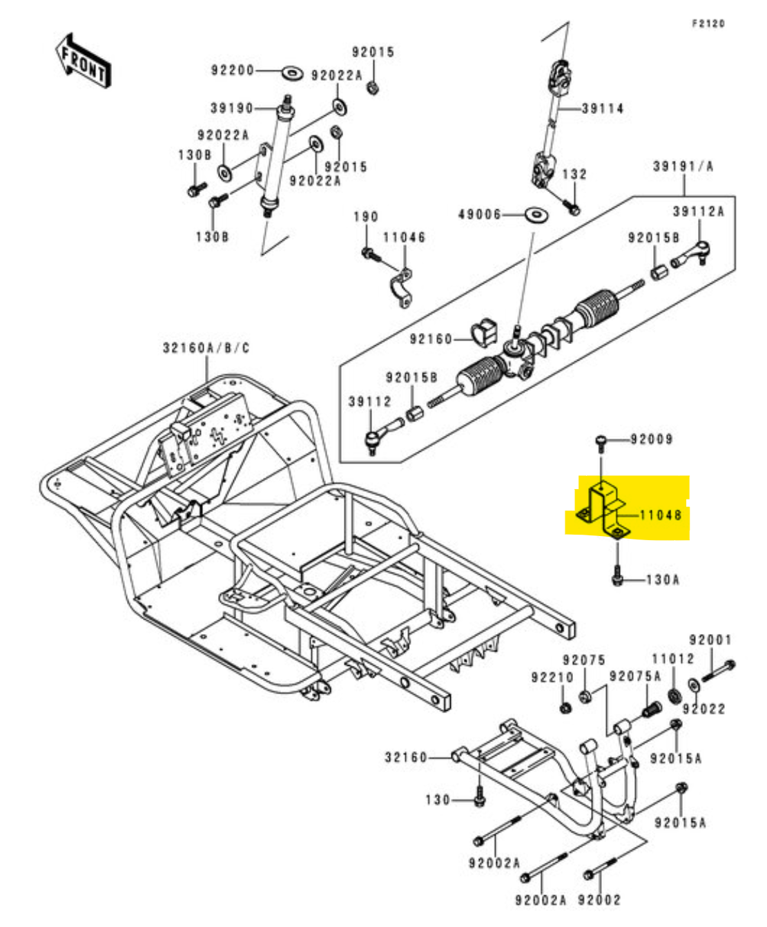 11048-1245 BRACKET,REAR FRAME